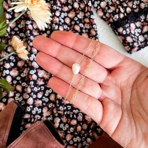 Madewell Gold Bracelet with Pearl Accent